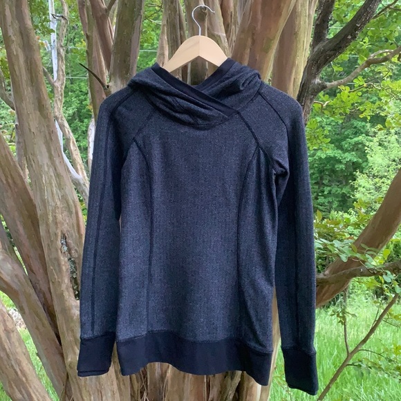 Lululemon Think Fast Hoodie Heathered Herringbone Black - Picture 7 of 16